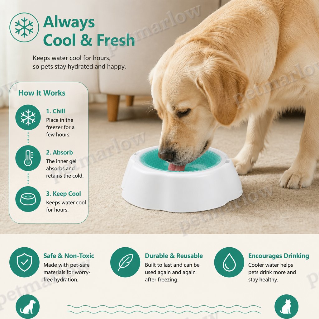 Cooling Pet Water Bowl for Dogs and Cats – view 4