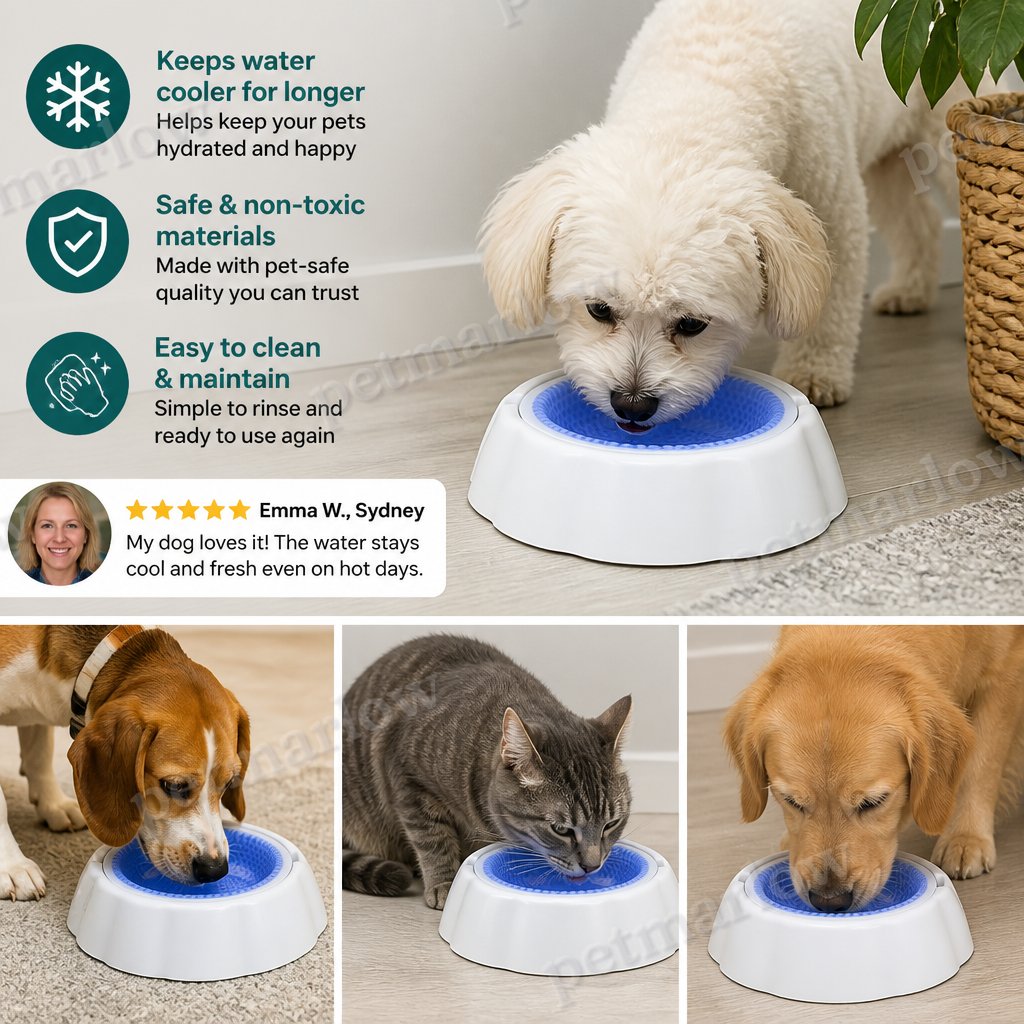 Cooling Pet Water Bowl for Dogs and Cats – view 5