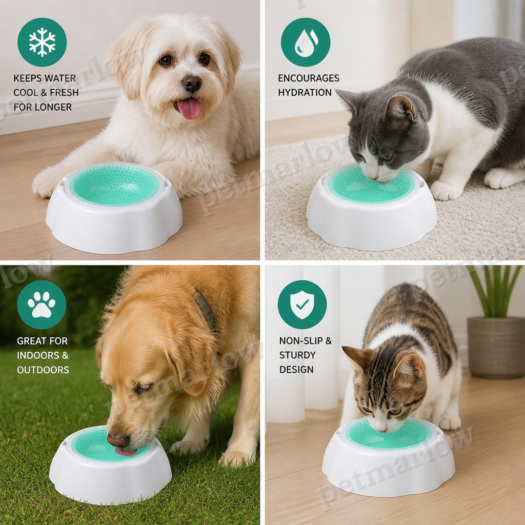 Cooling Pet Water Bowl for Dogs and Cats – view 6