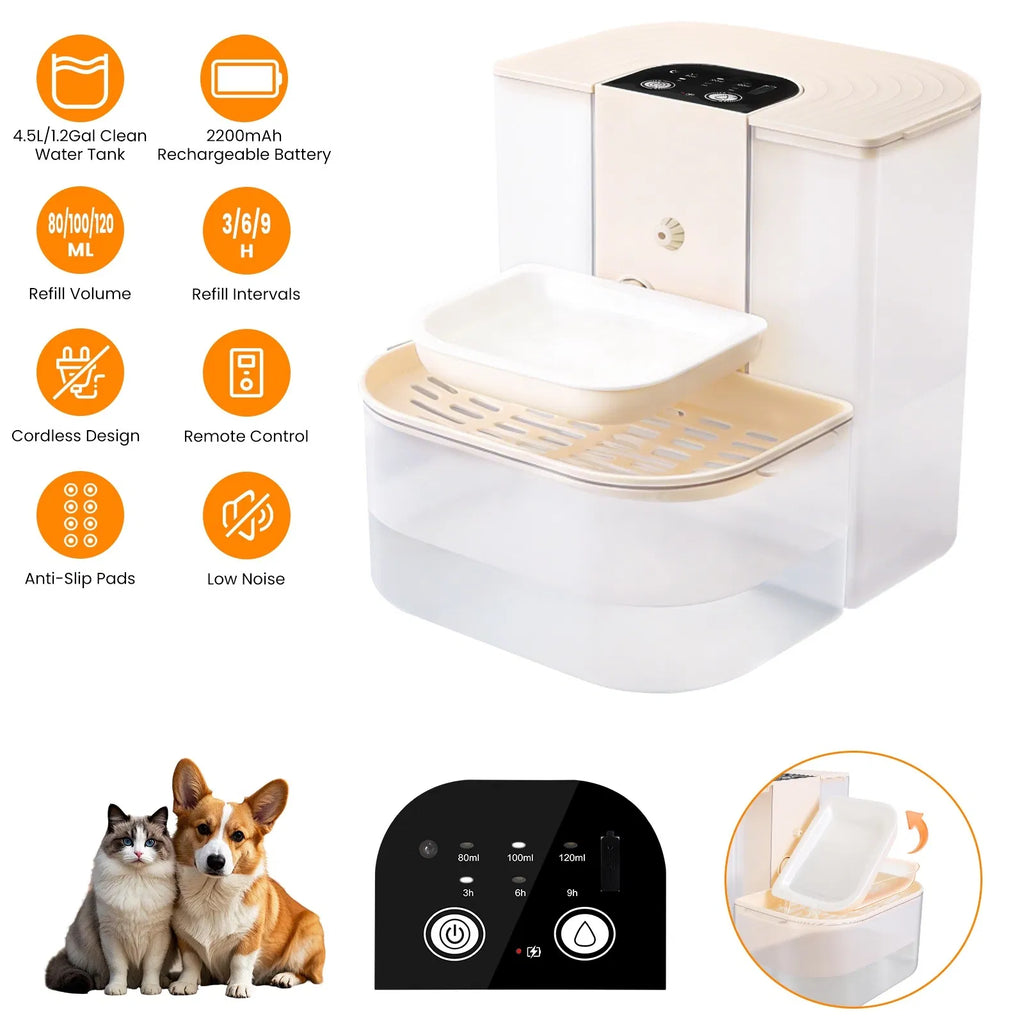 Cordless Dog Cat Water Fountain 4.5L