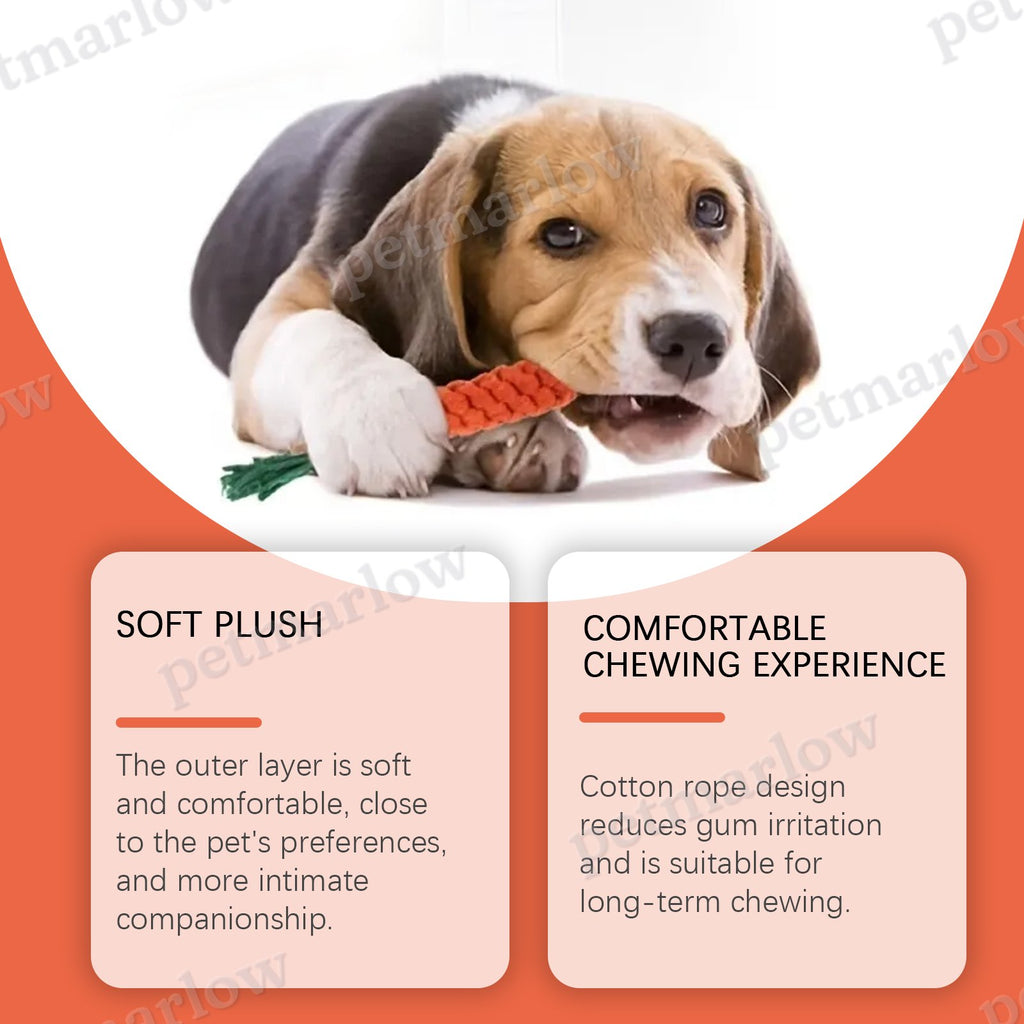 Cotton Rope Carrot Chew Toy for Dogs – view 3