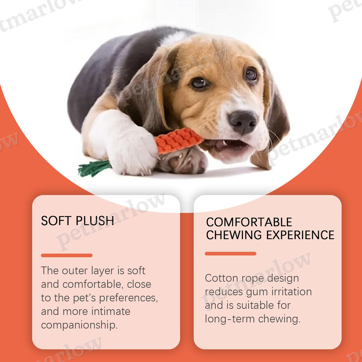 Cotton Rope Carrot Chew Toy for Dogs – view 3