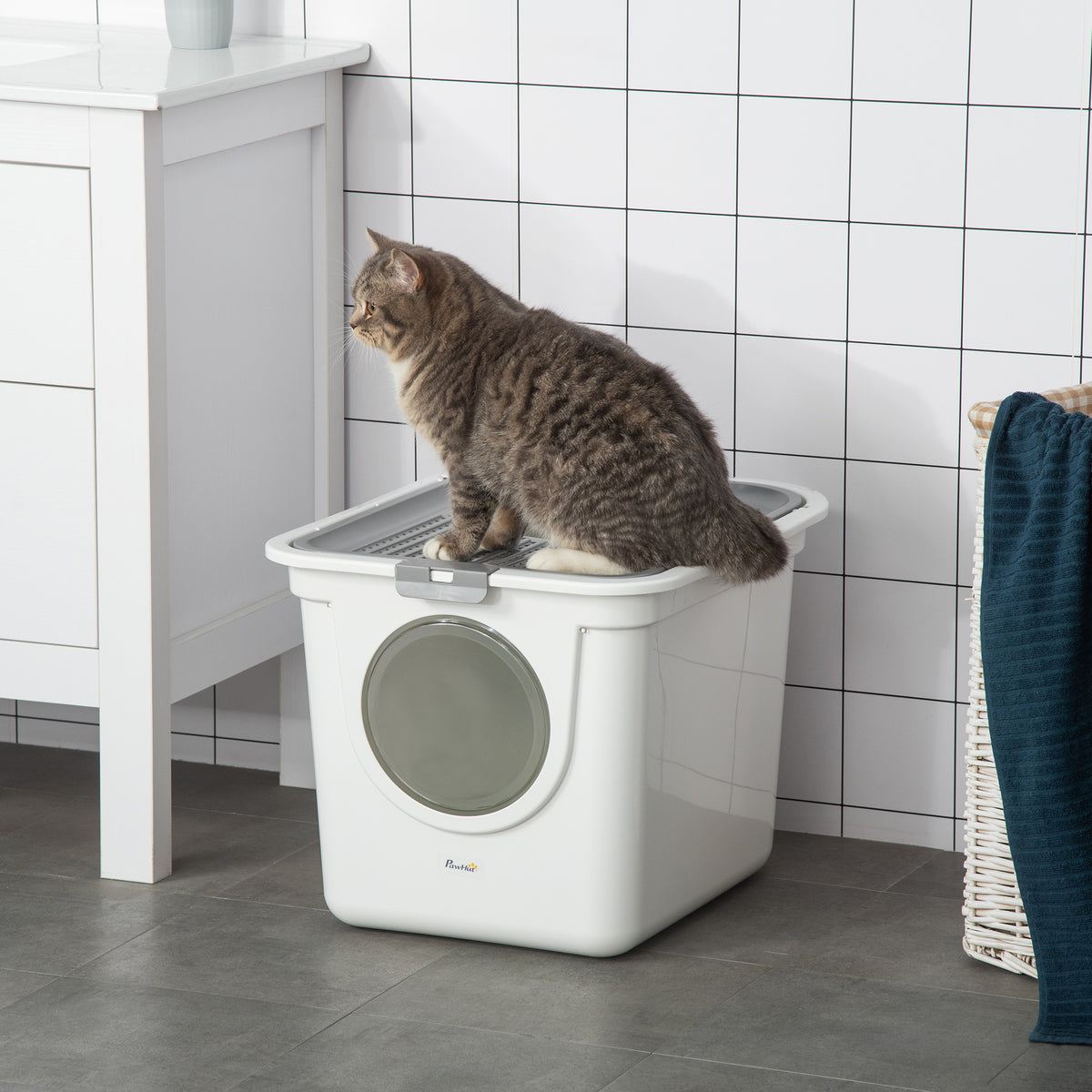Covered Cat Litter Box for Easy Cleaning and Odor Control