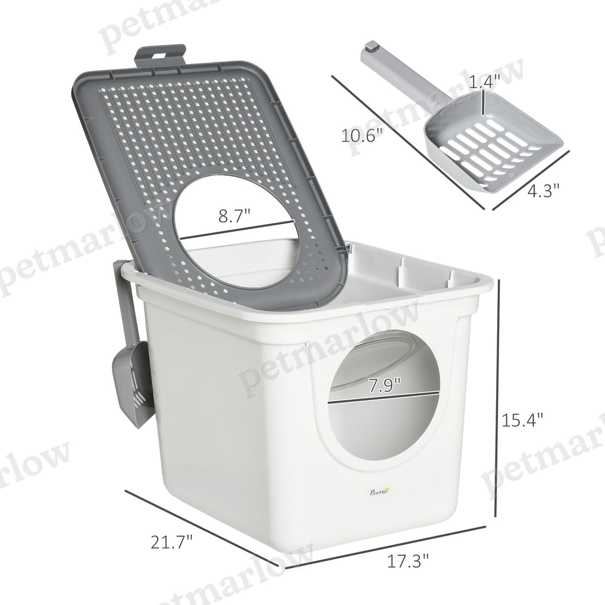 Covered Cat Litter Box for Easy Cleaning and Odor Control – view 3