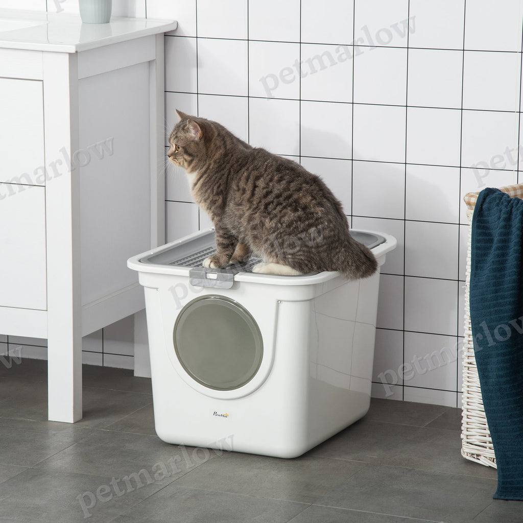 Covered Cat Litter Box for Easy Cleaning and Odor Control – view 4