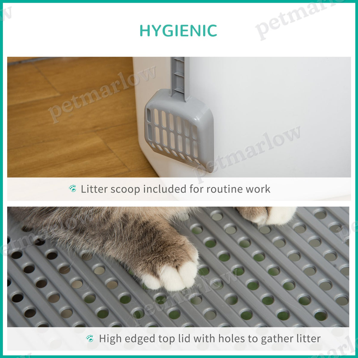 Covered Cat Litter Box for Easy Cleaning and Odor Control – view 5