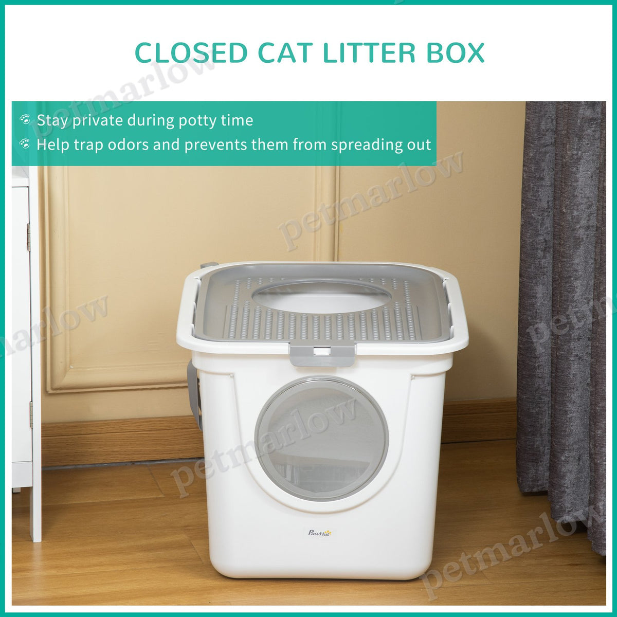 Covered Cat Litter Box for Easy Cleaning and Odor Control – view 6