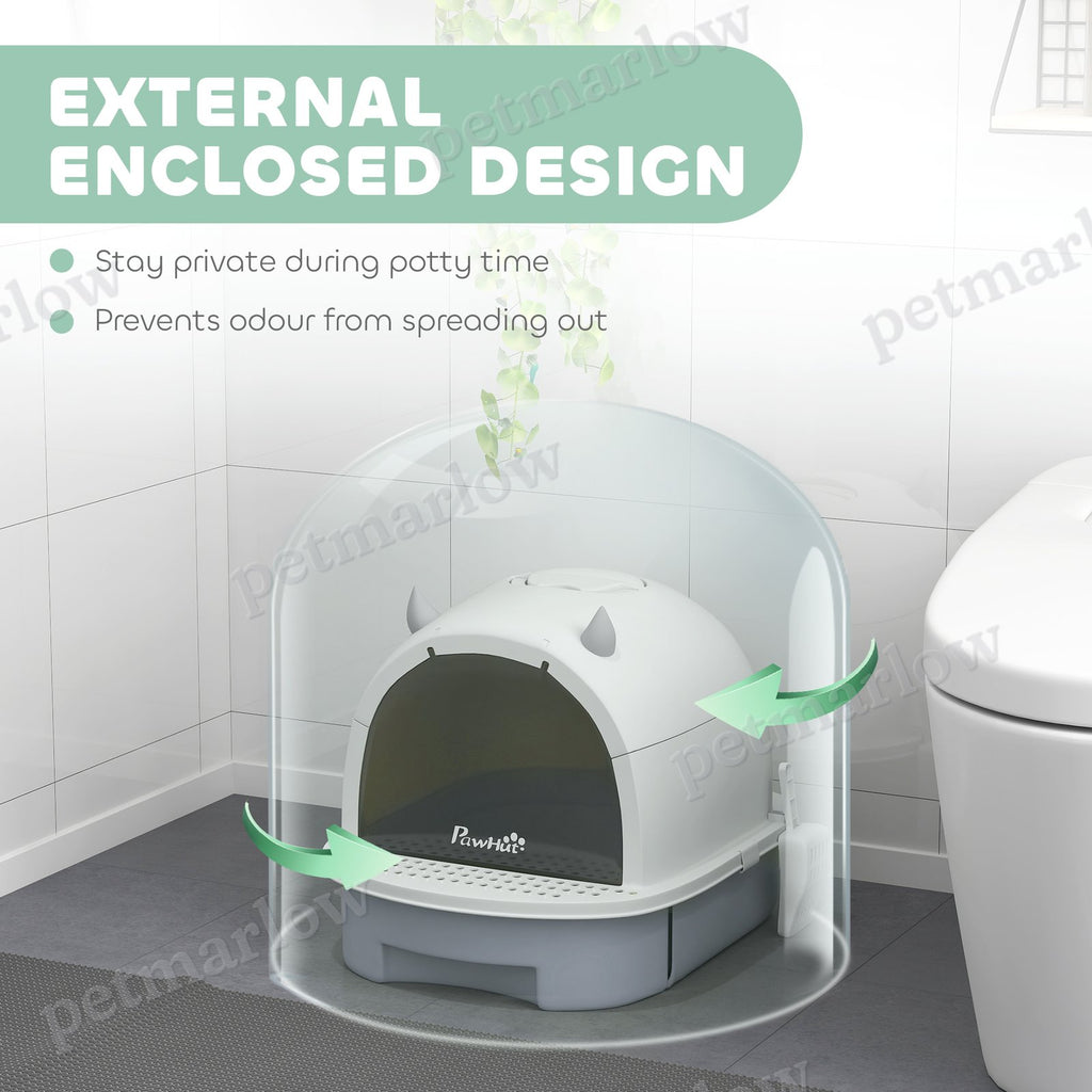 Covered Cat Litter Box for Privacy and Odor Control – view 5