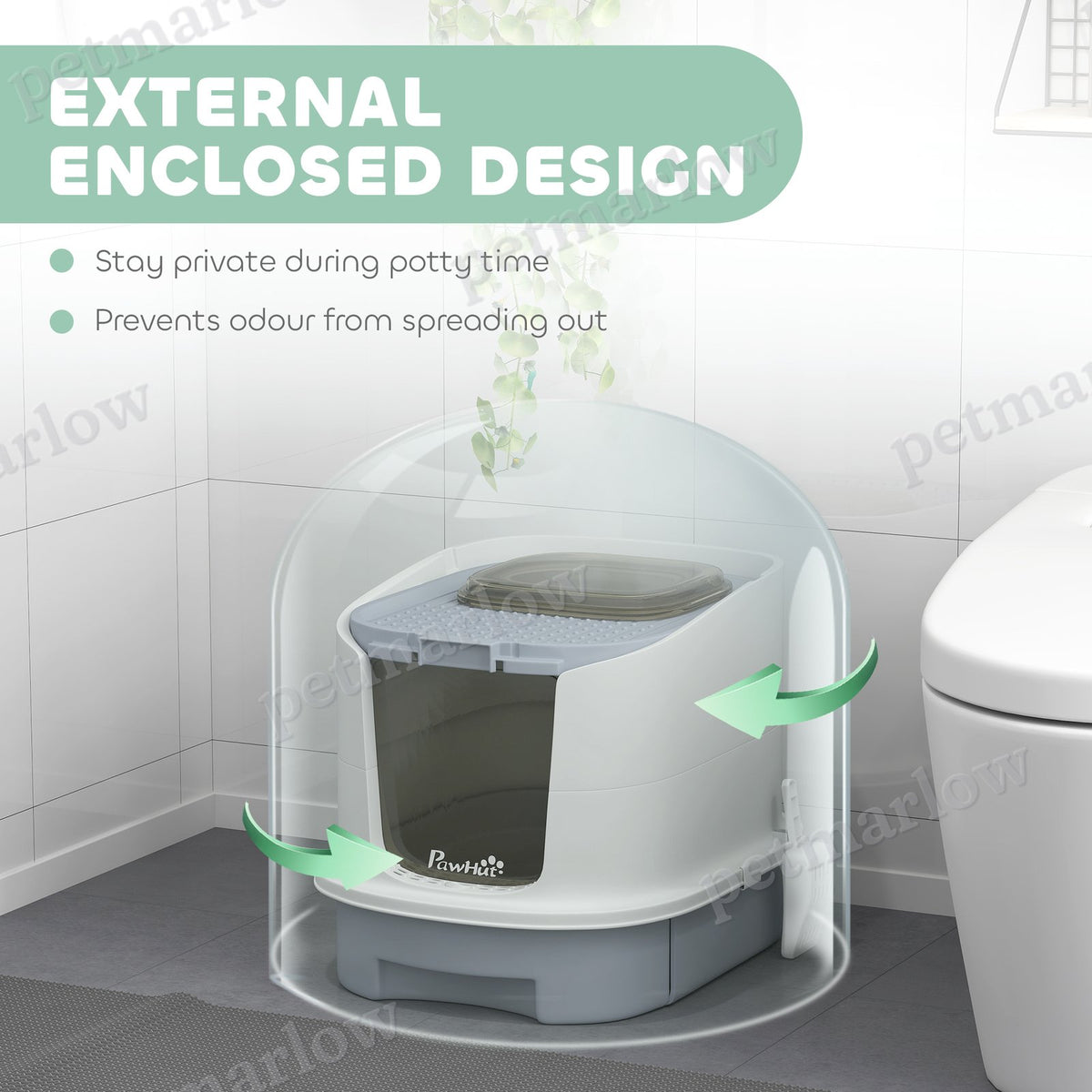 Covered Cat Litter Box with Easy Clean Design and Odor Control – view 6