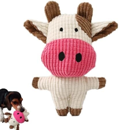 Cow Plush Dog Toy Squeaky