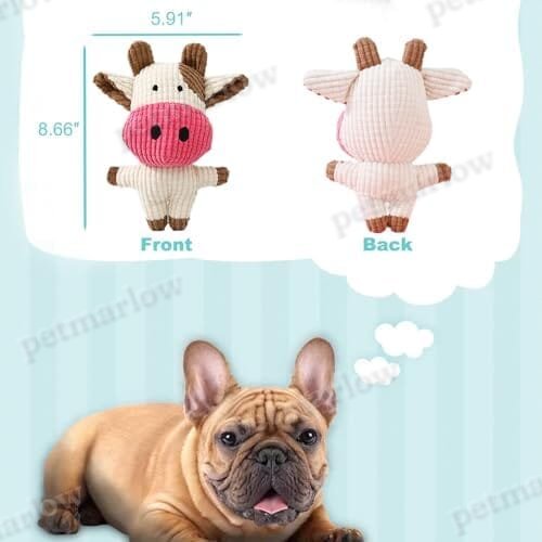 Cow Plush Dog Toy Squeaky – view 6