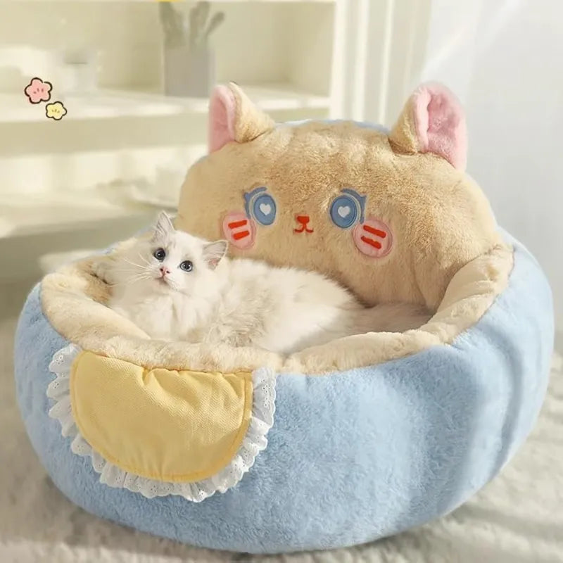 Cozy Cat Bed with Cute Design - Comfortable Bed for Cats and Small Pets