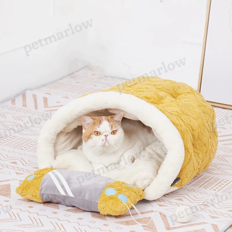 Cushion-Shaped Cat Bed with Toys for Comfortable Breaks – view 5
