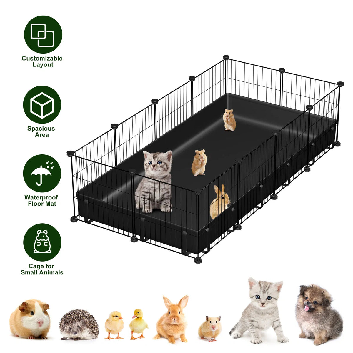 Customizable Metal Pet Playpen for Small Animals