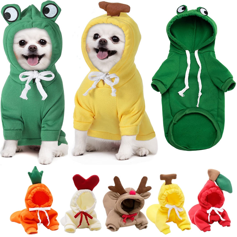 Cute Fruit Dog Clothes for Small Dogs Hoodies for Winter Warmth