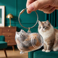 Cute Transparent Cat Hair Capsule Keychain & Keepsake – Regular cat