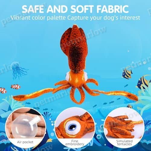 Cuttlefish Plush Dog Toy – view 4