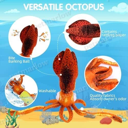 Cuttlefish Plush Dog Toy – view 6