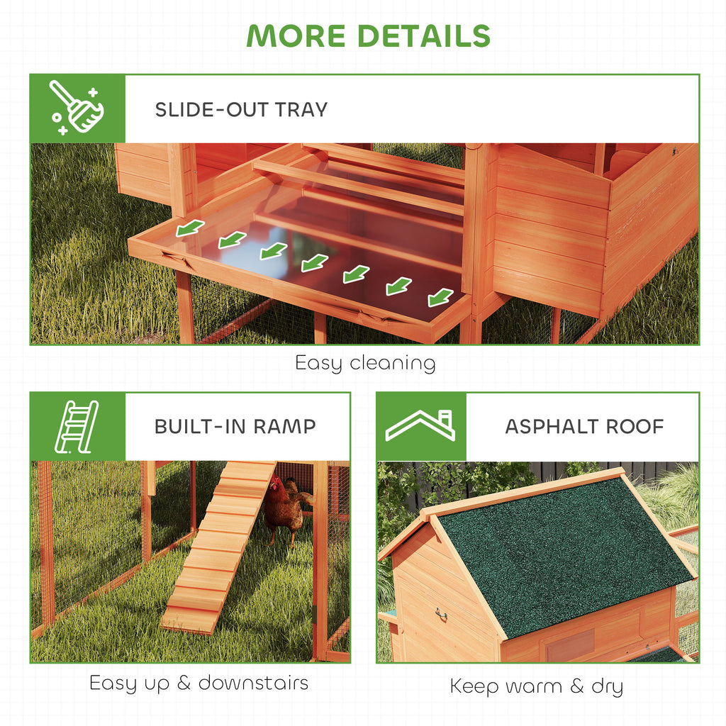 Wooden Chicken Coop for 4-6 Chickens with Outdoor Run – view 7