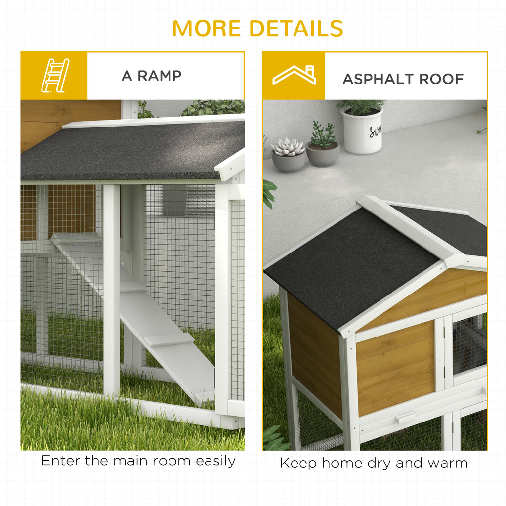 Wooden Rabbit Hutch with Run and Removable Tray – view 9