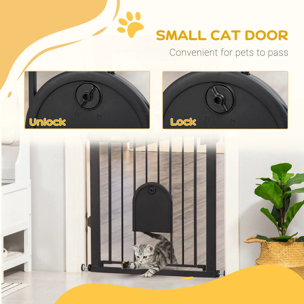 30" Extra Wide Dog Gate with Small Door – view 7