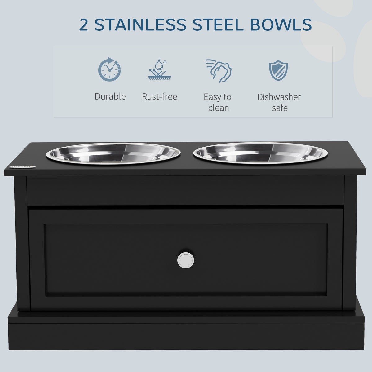 Elevated Dog Bowls with Storage Drawer for Large Dogs – view 9