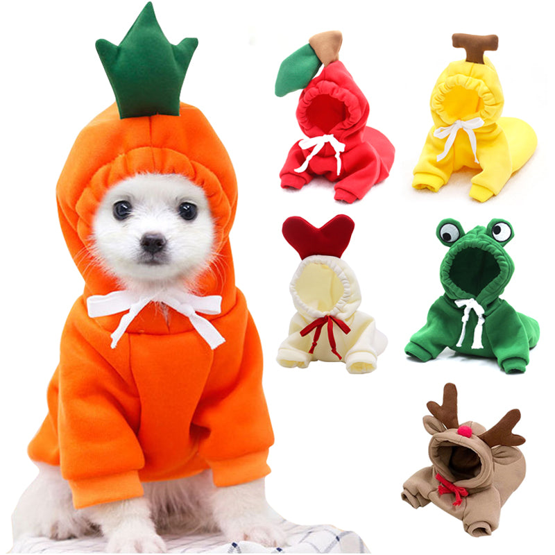 Cute Fruit Dog Clothes for Small Dogs Hoodies for Winter Warmth – view 7