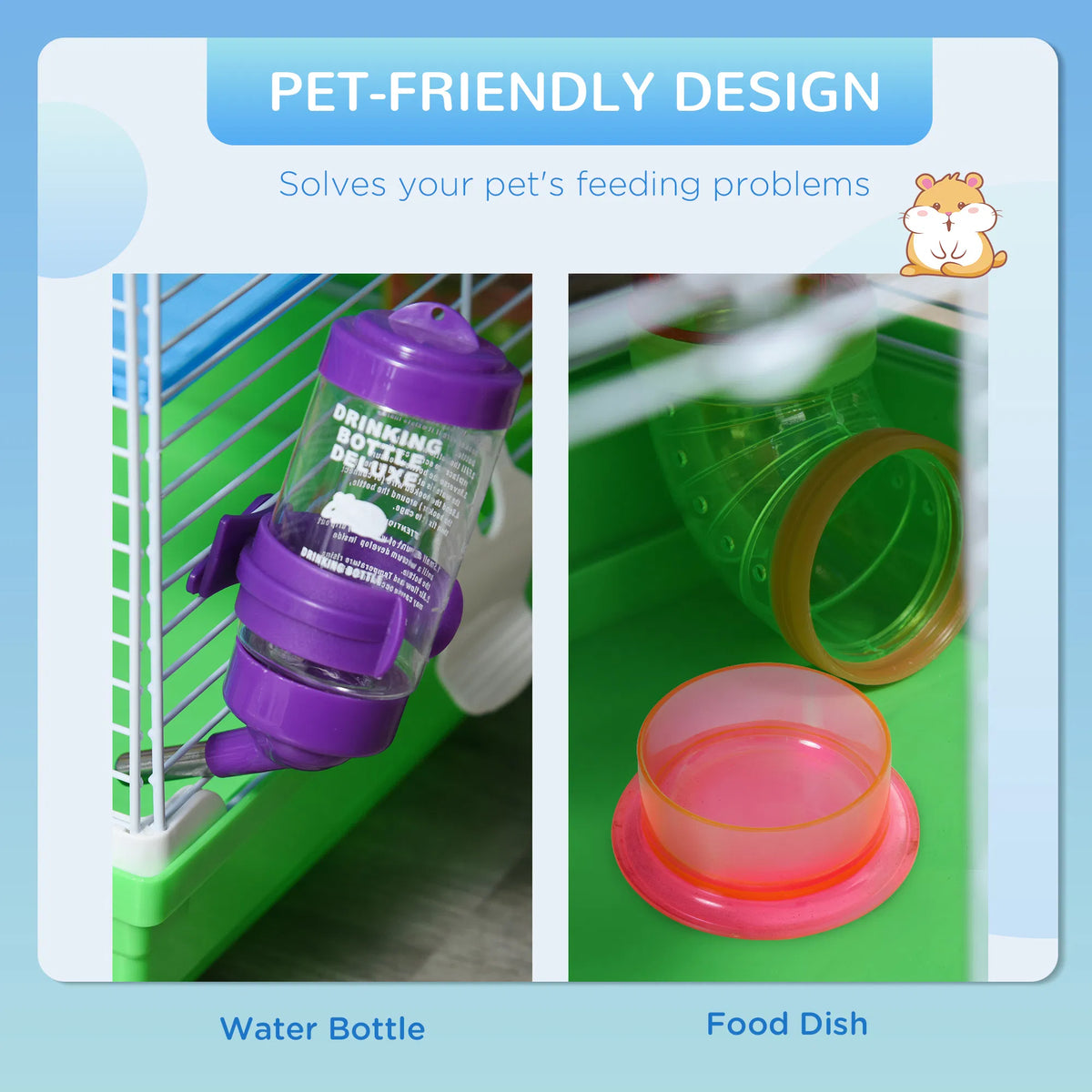 5-Tier Hamster Cage with Exercise Wheels and Play Tube – view 7