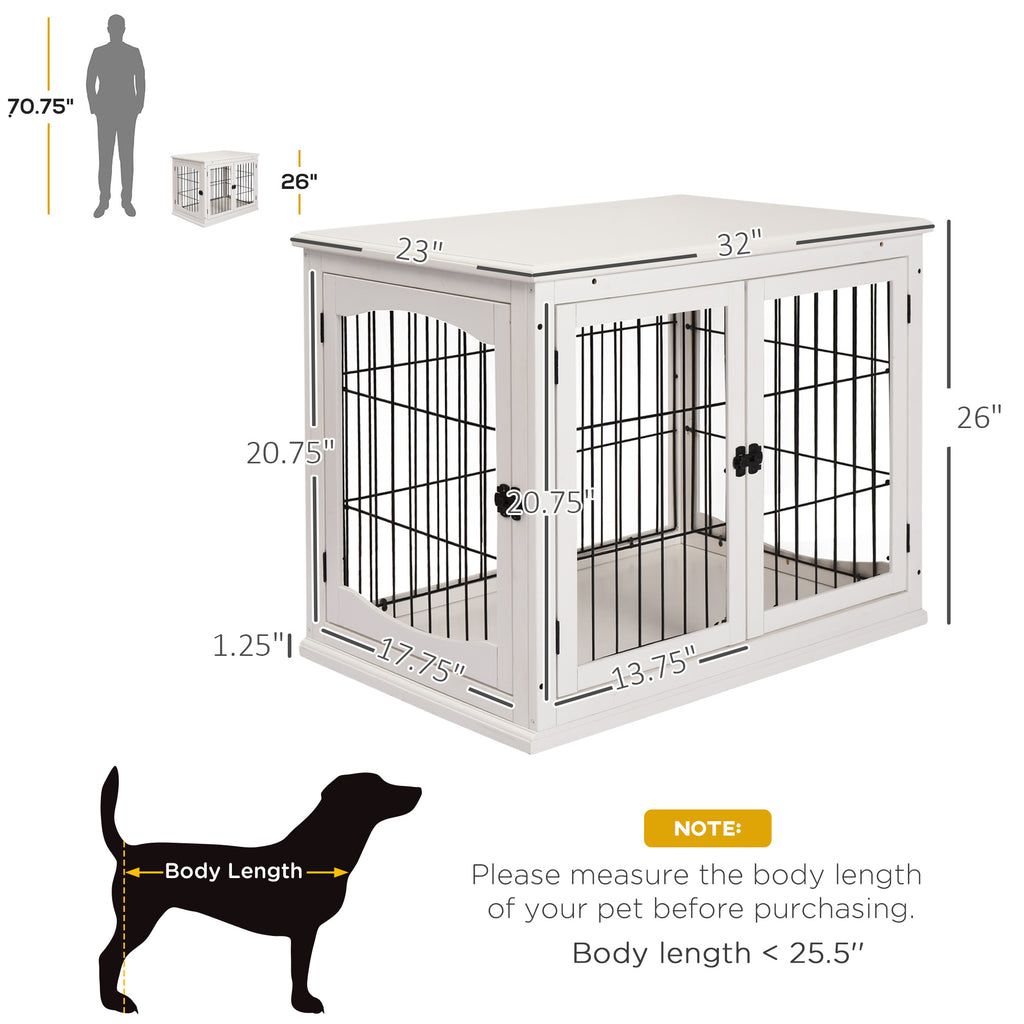 Dog Crate End Table with Lockable Doors for Small Dogs – view 8