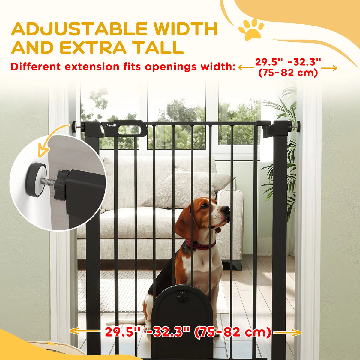 Extra Wide Pet Gate with Small Door for Dogs – view 7