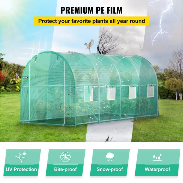 Walk-In Tunnel Greenhouse for Plants with Galvanized Frame – view 11