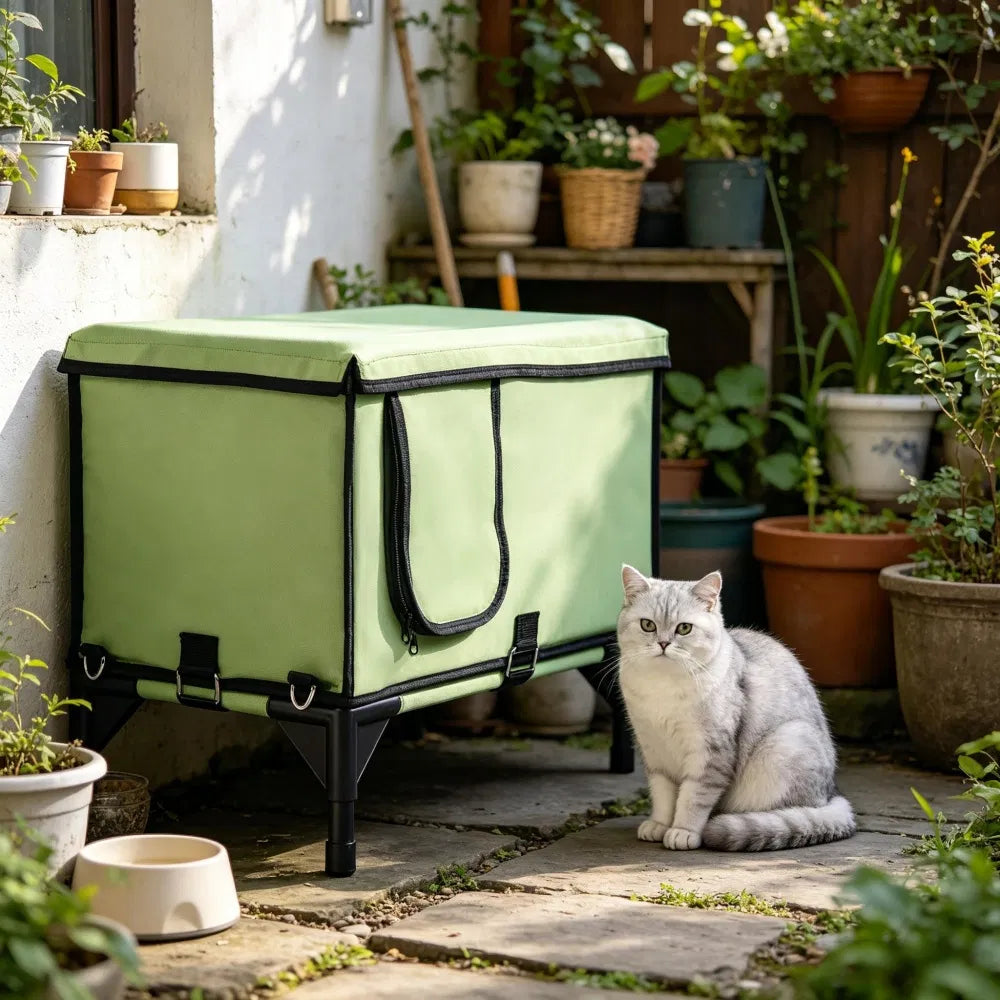 Elevated Heated Cat House for Cozy Comfort – view 7