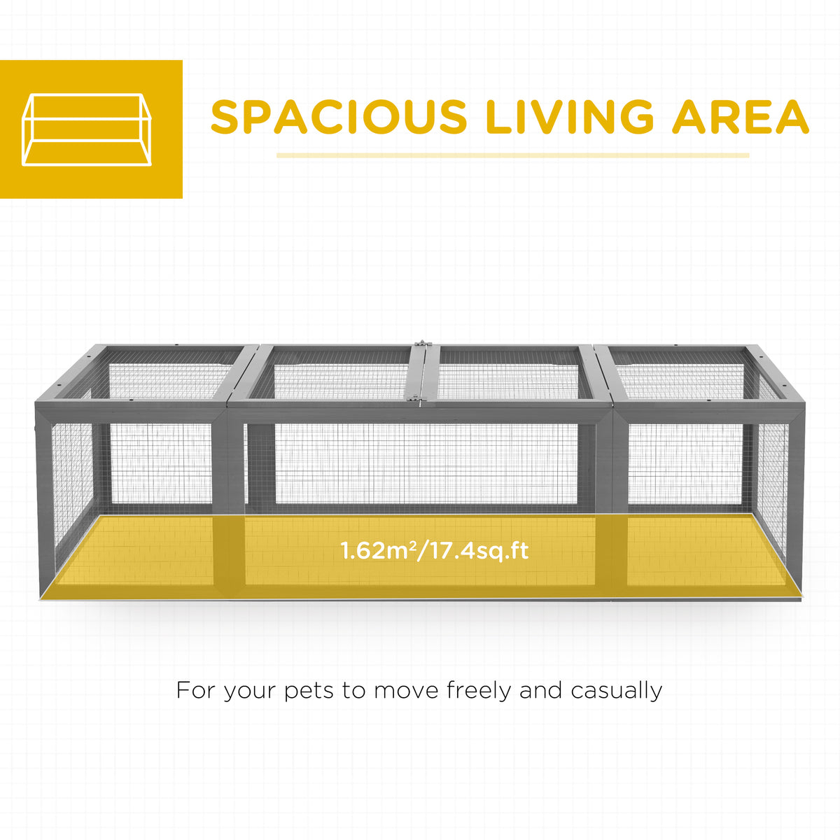 Wooden Rabbit Hutch for Small Animals with Lockable Doors – view 7