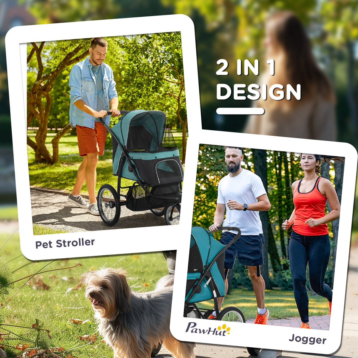 Pet Stroller for Small and Medium Dogs with Adjustable Canopy – view 9
