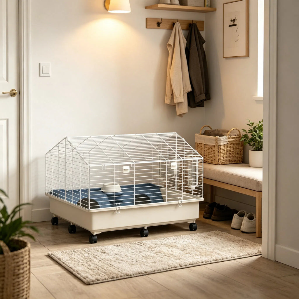 Rolling Small Animal Cage with Accessories for Rabbits and Guinea Pigs – view 8