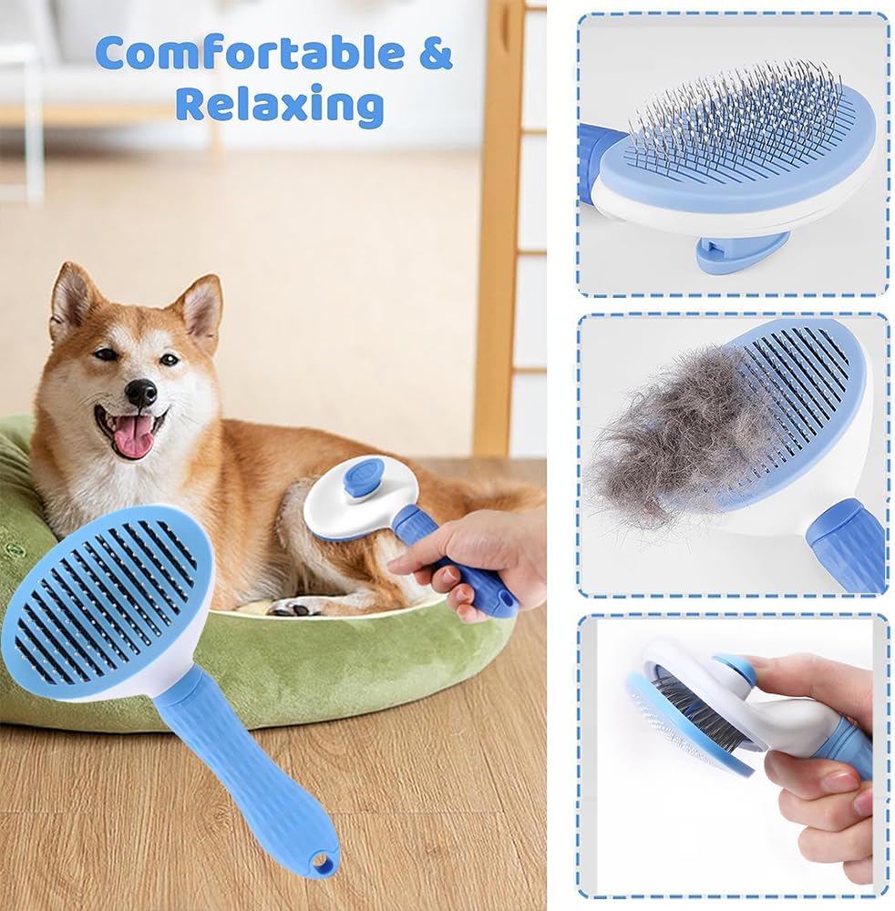 7-Piece Pet Grooming Kit with Self-Cleaning Brush