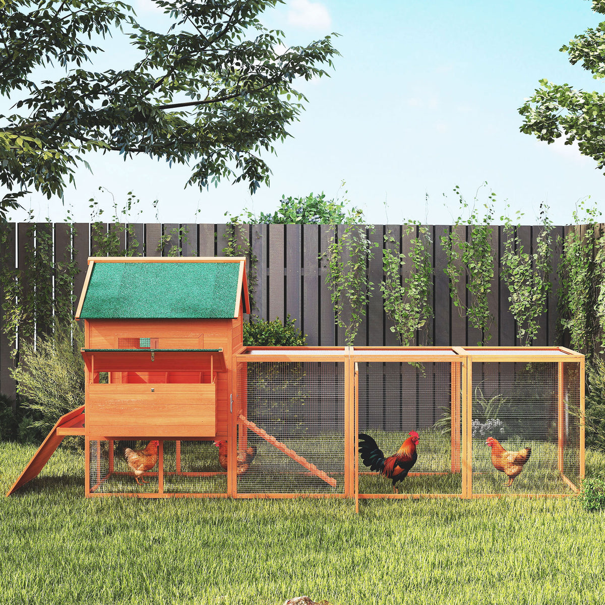 Wooden Chicken Coop for 4-6 Chickens with Outdoor Run – view 8