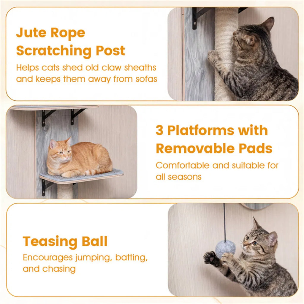 Door Hanging Cat Tree with Adjustable Heights and Cozy Platforms – view 9