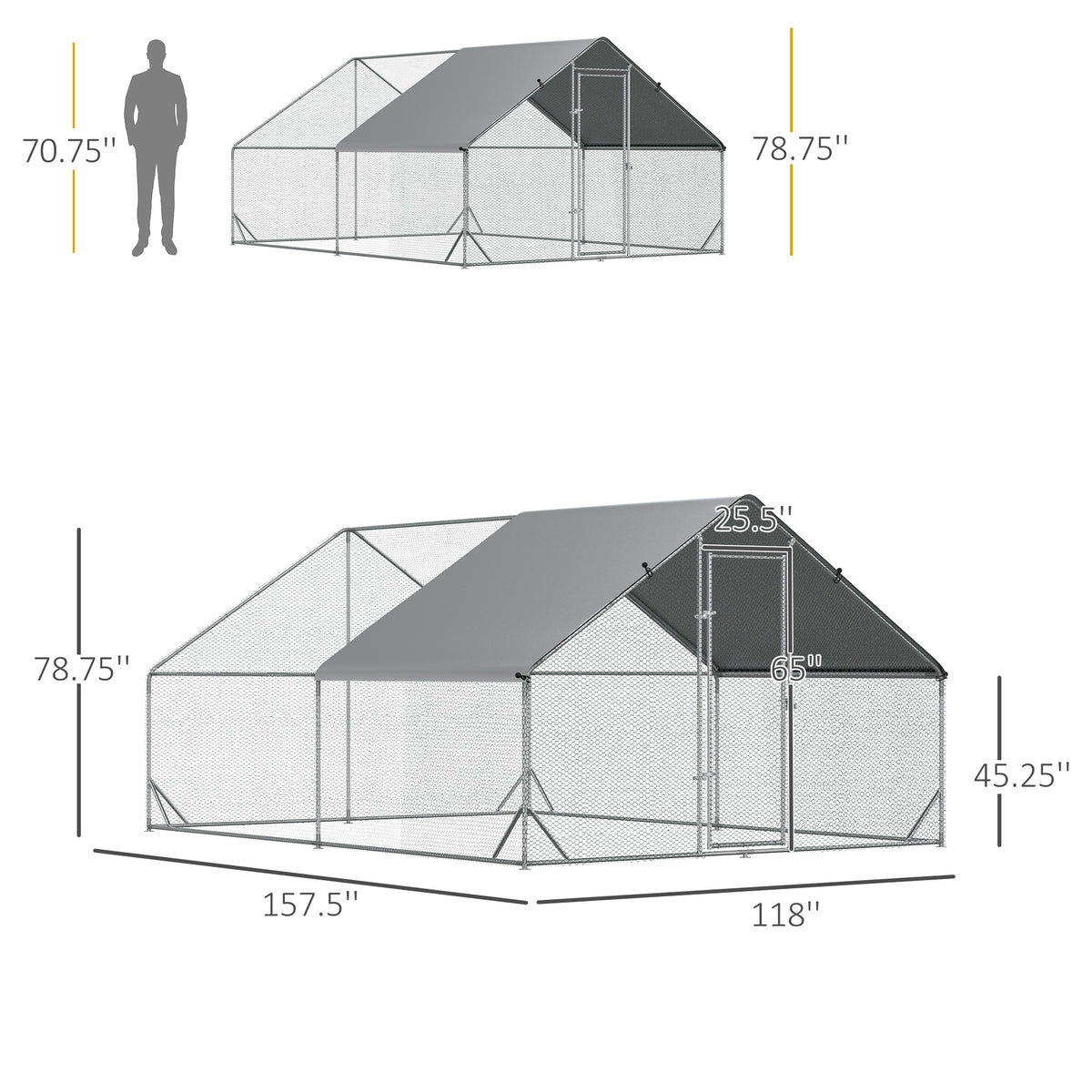 Metal Frame Chicken Run for Outdoor Poultry Safety – view 8