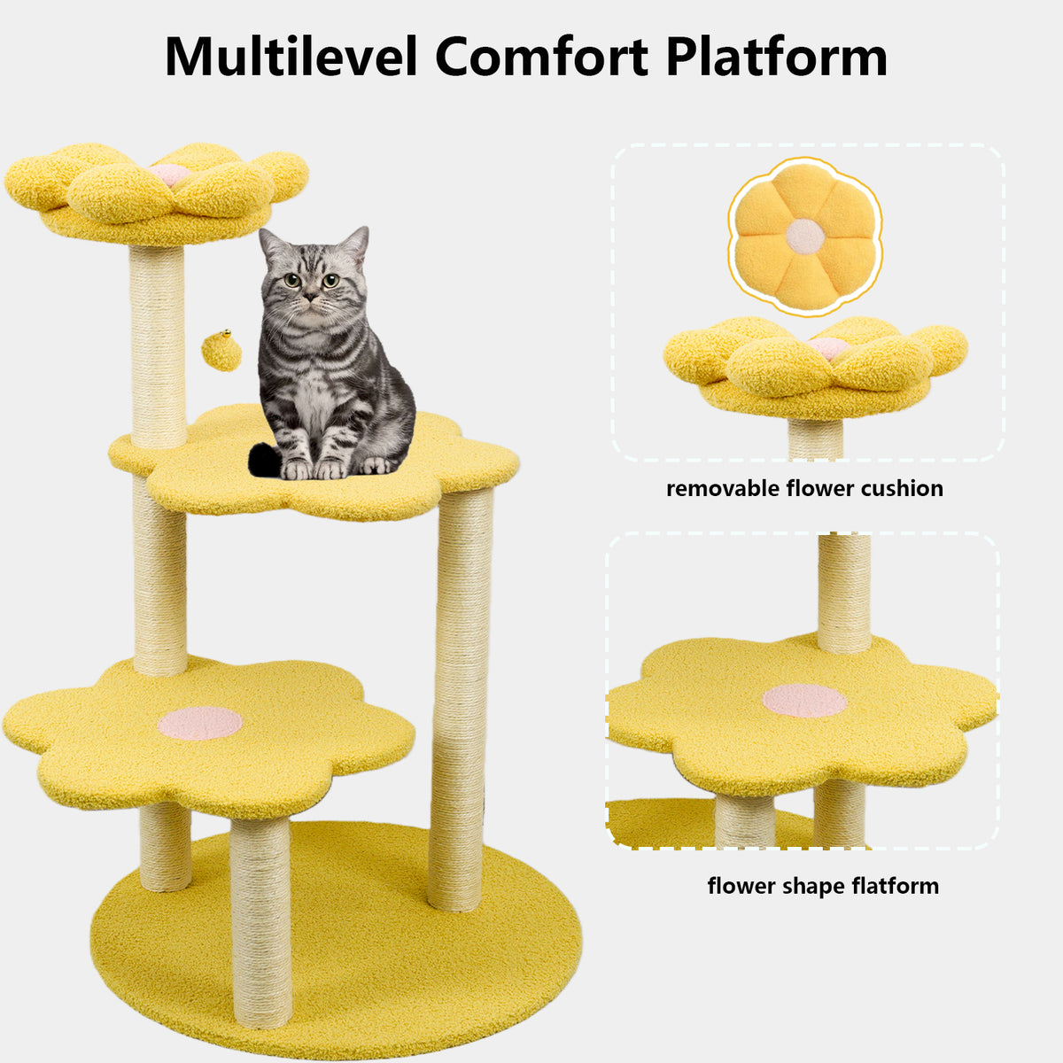 Cat Tree with Cozy Perch and Scratching Posts for Cats – view 7