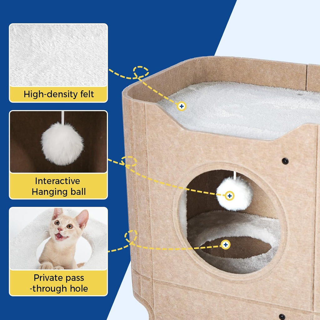 Cat House Indoor Felt Cat Bed With Scratch-Resistant Surface – view 11