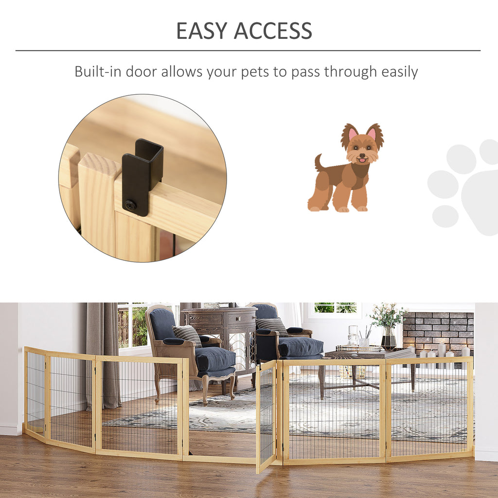 Wooden Pet Gate - 6-Panel Folding Safety Barrier – view 7