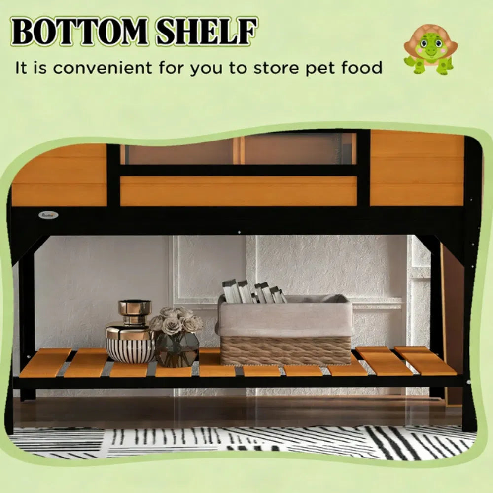 Turtle Cage with Dual Hide Boxes and Adjustable Lamp Holder – view 8
