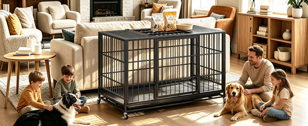 Heavy Duty Dog Crate with Lockable Wheels – view 9