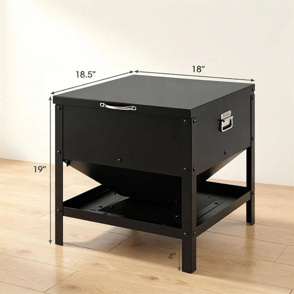 Heavy Duty Chicken Feed Hopper with Lift Top Cover for Poultry – view 9