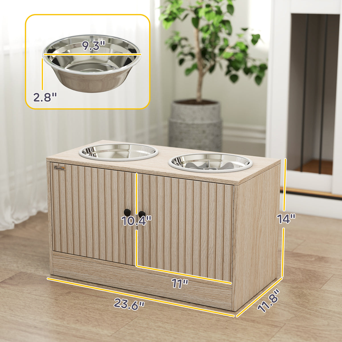 Elevated Dog Feeding Station with Storage Cabinet – view 7