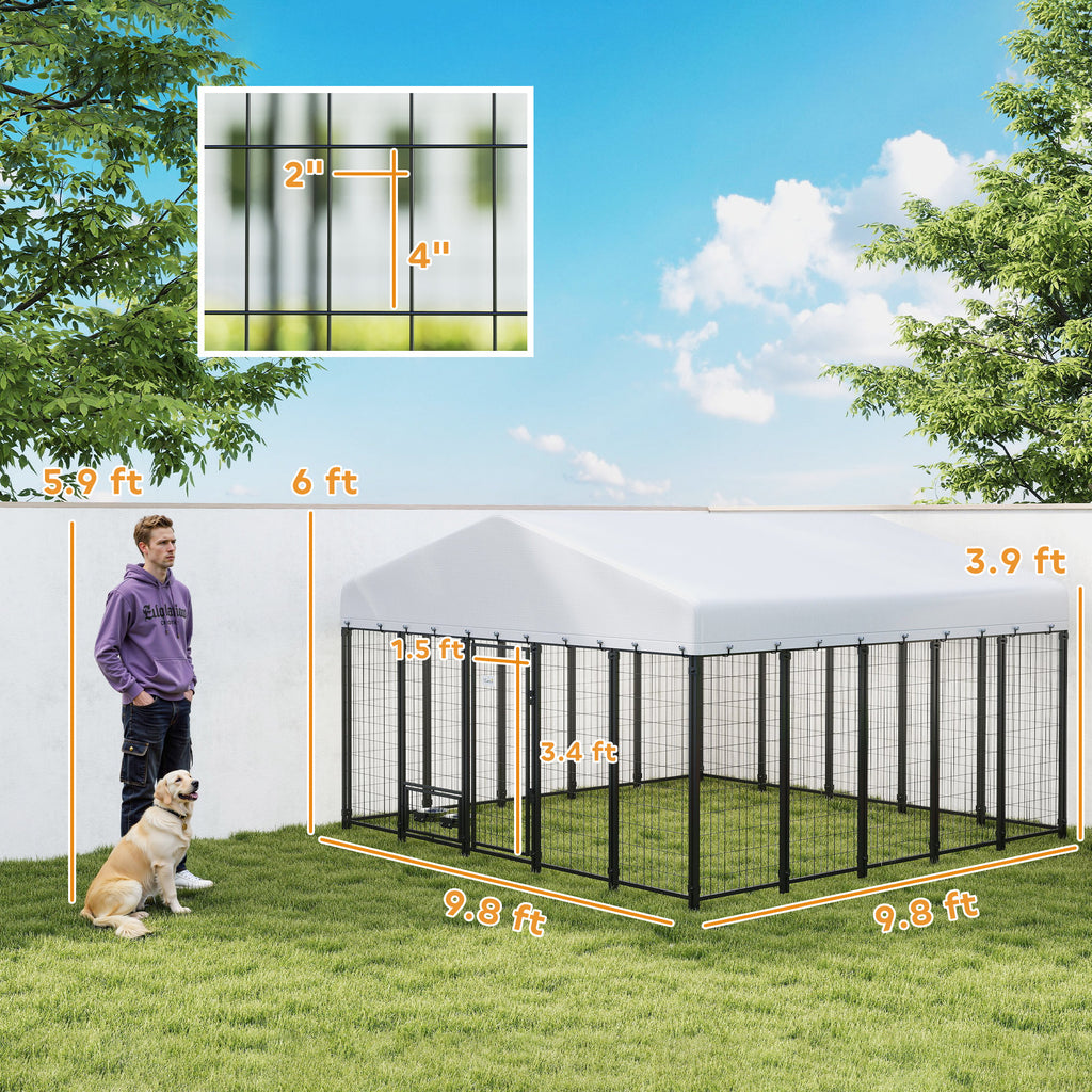 9.8 x 9.8 x 6 Outdoor Dog Kennel – view 9