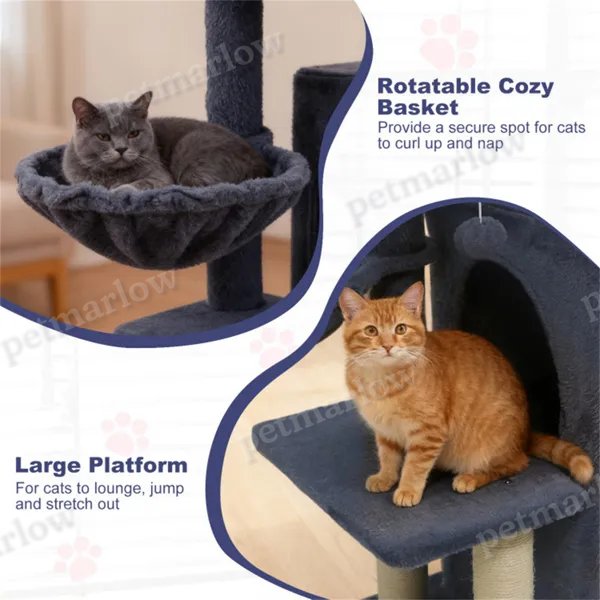 Dark Gray Multi-Level Cat Tree – view 3