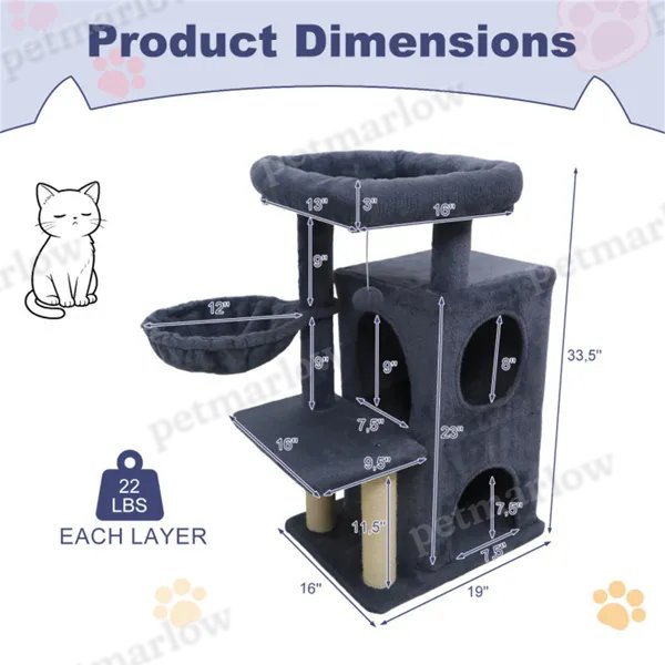 Dark Gray Multi-Level Cat Tree – view 5