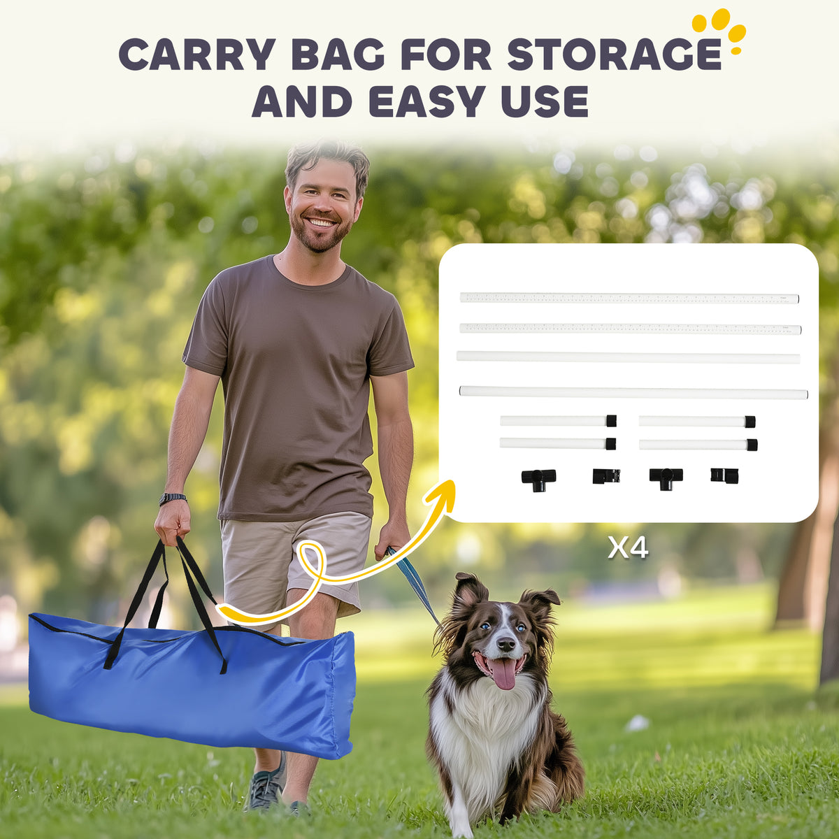 Dog Agility Training Equipment Set with Adjustable Jump Bars – view 9